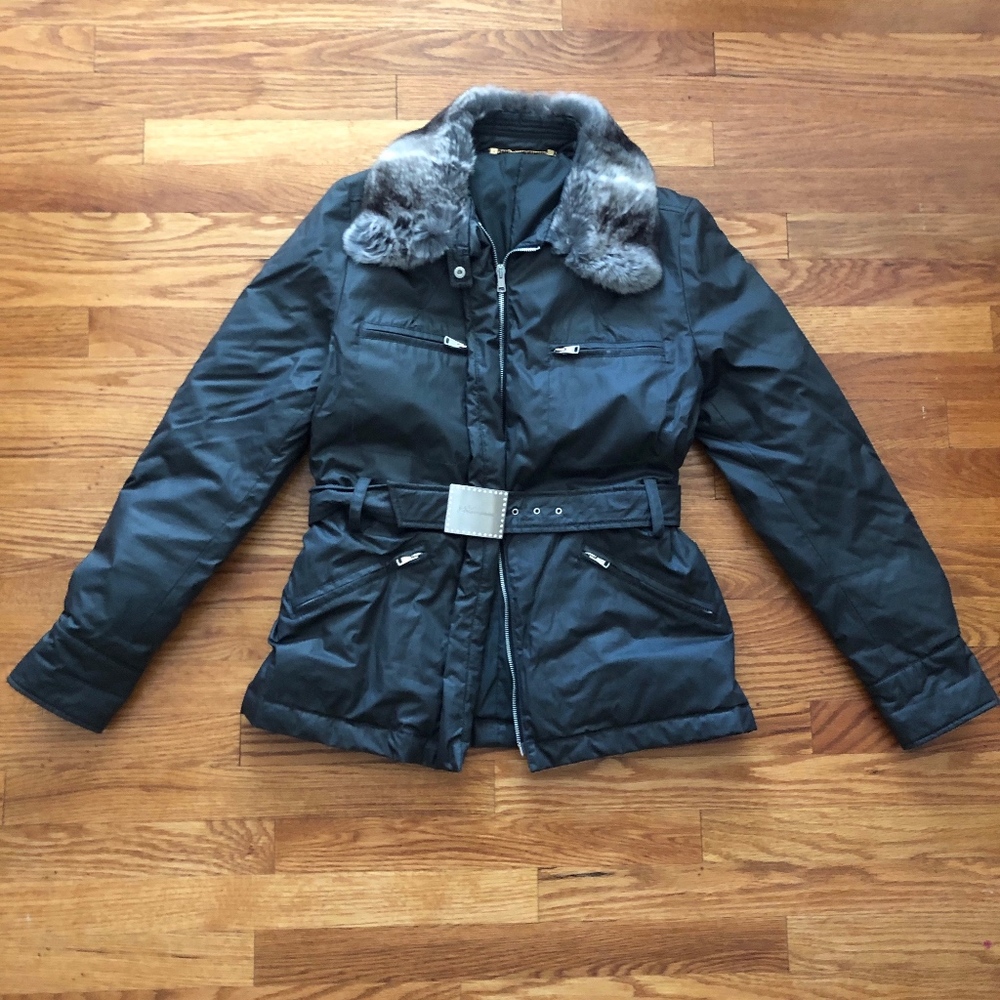 Blumarine Down Jacket Chinchilla Collar IT Size 44
